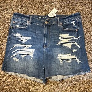 NWT American Eagle High V-Rise Shortie Jean Shorts Size 18